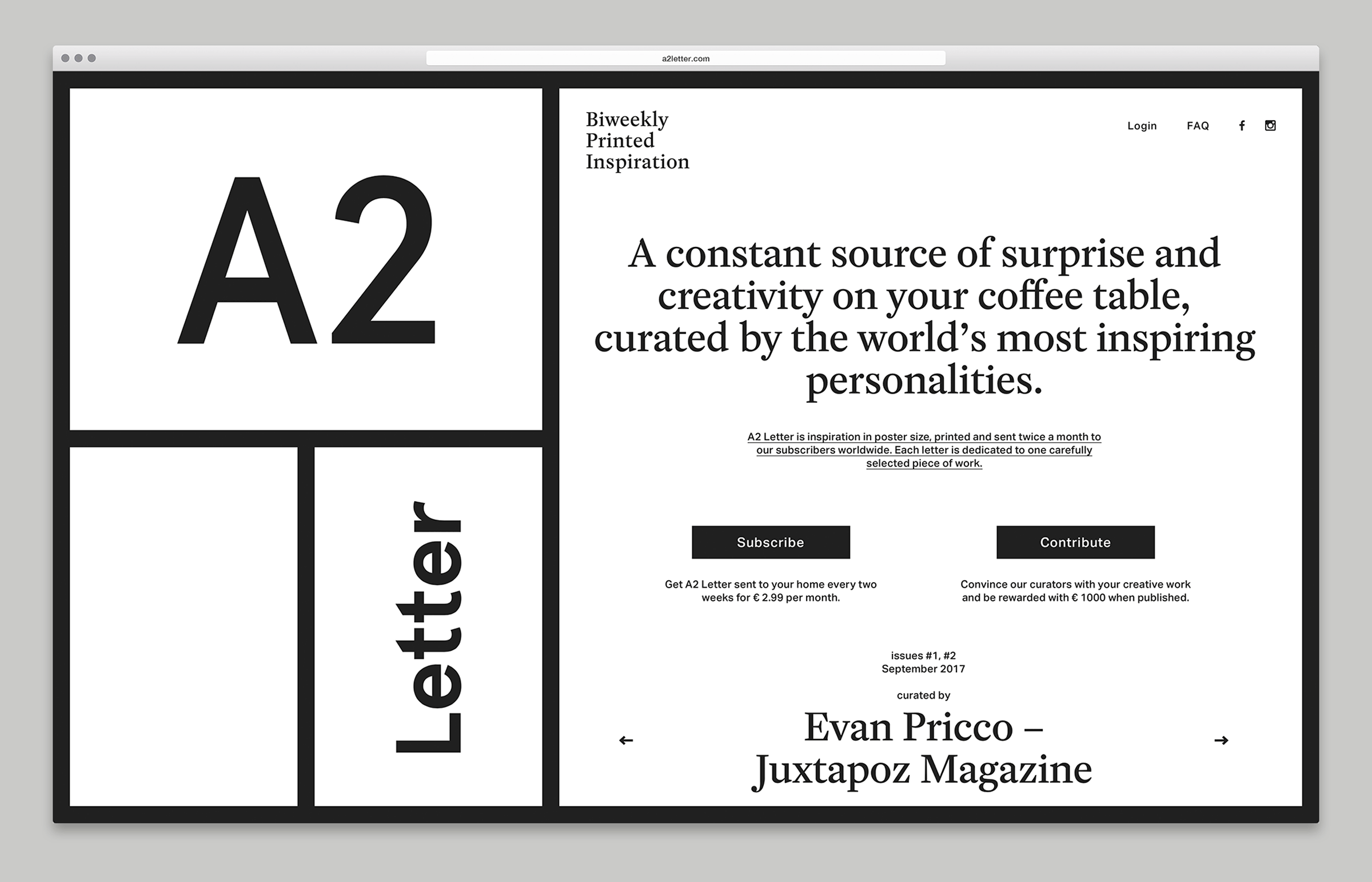 A2 Letter
website, logo system
 ©Atelier Pol
